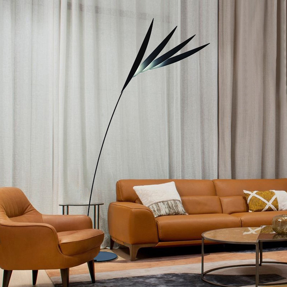 Salgado Leaf Metal/ Long Arm Floor Lamp, Living Room — product view 3