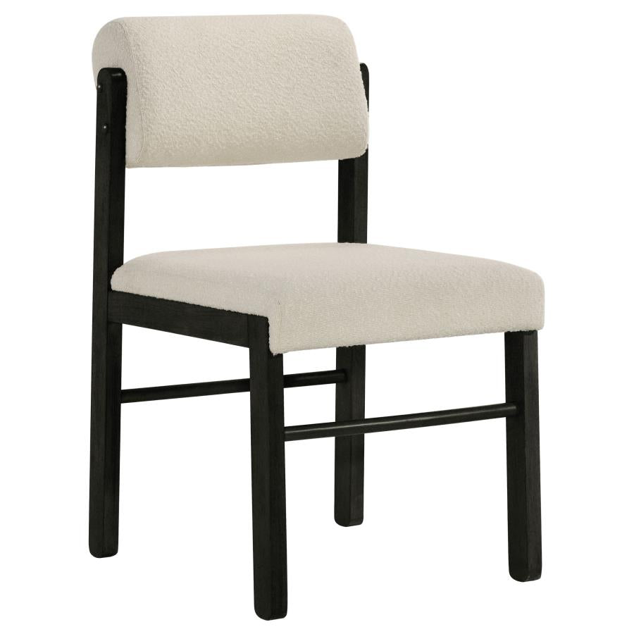 Coaster Decker 5-Piece Round Black Dining Table Set with Cream Upholstered Chairs – 193930BLK-S5B — product view 3