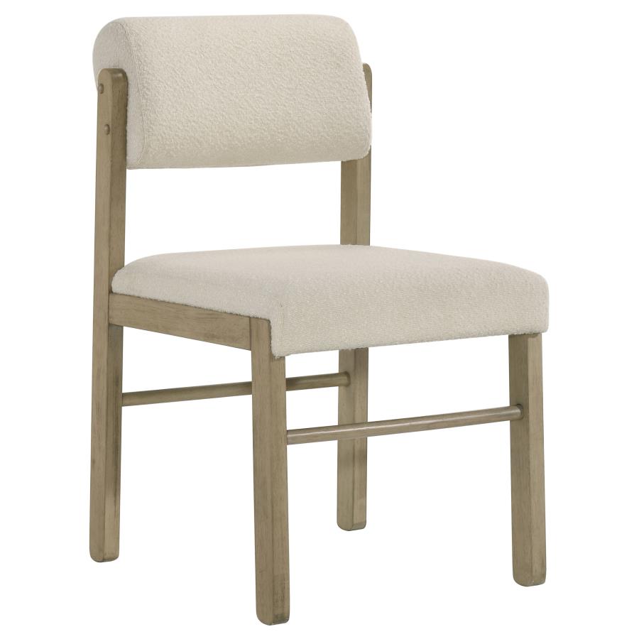Coaster Decker 5-Piece Round Natural Dining Table Set with Upholstered Chairs – 193930NAT-S5B — product view 3