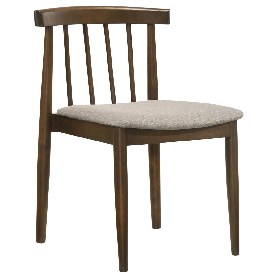 Coaster Decker 5-Piece Round Walnut Dining Table Set with High Spindle-Back Windsor Chairs – 193930WAL-S5A — product view 3
