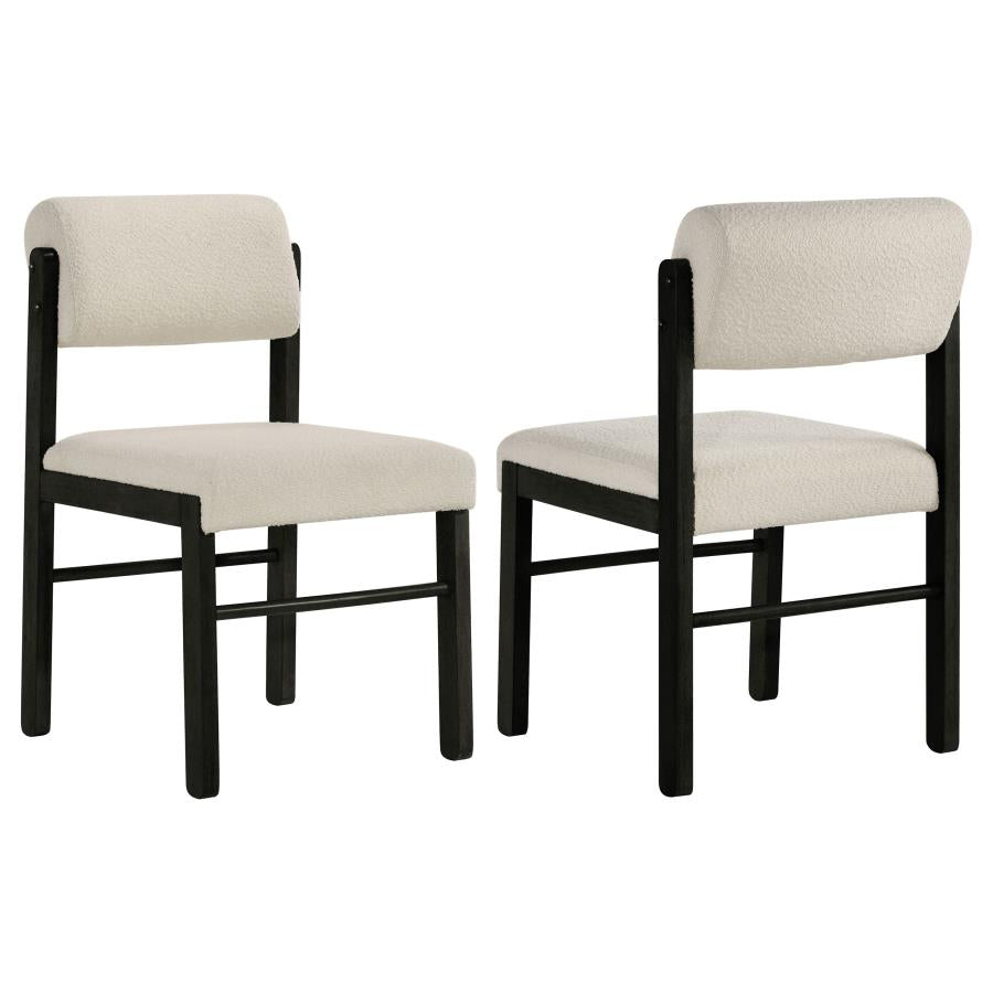 Coaster Kehoe Cream & Black Upholstered Dining Side Chair Set of 2 – 193932BLK — product view 1