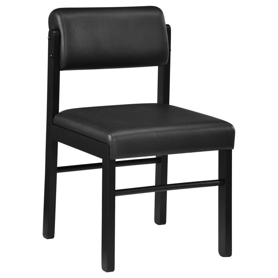 Coaster Decker 7-Piece 82" Black Dining Table Set with Black Leatherette Chairs – 193951BLK-S7C — product view 3