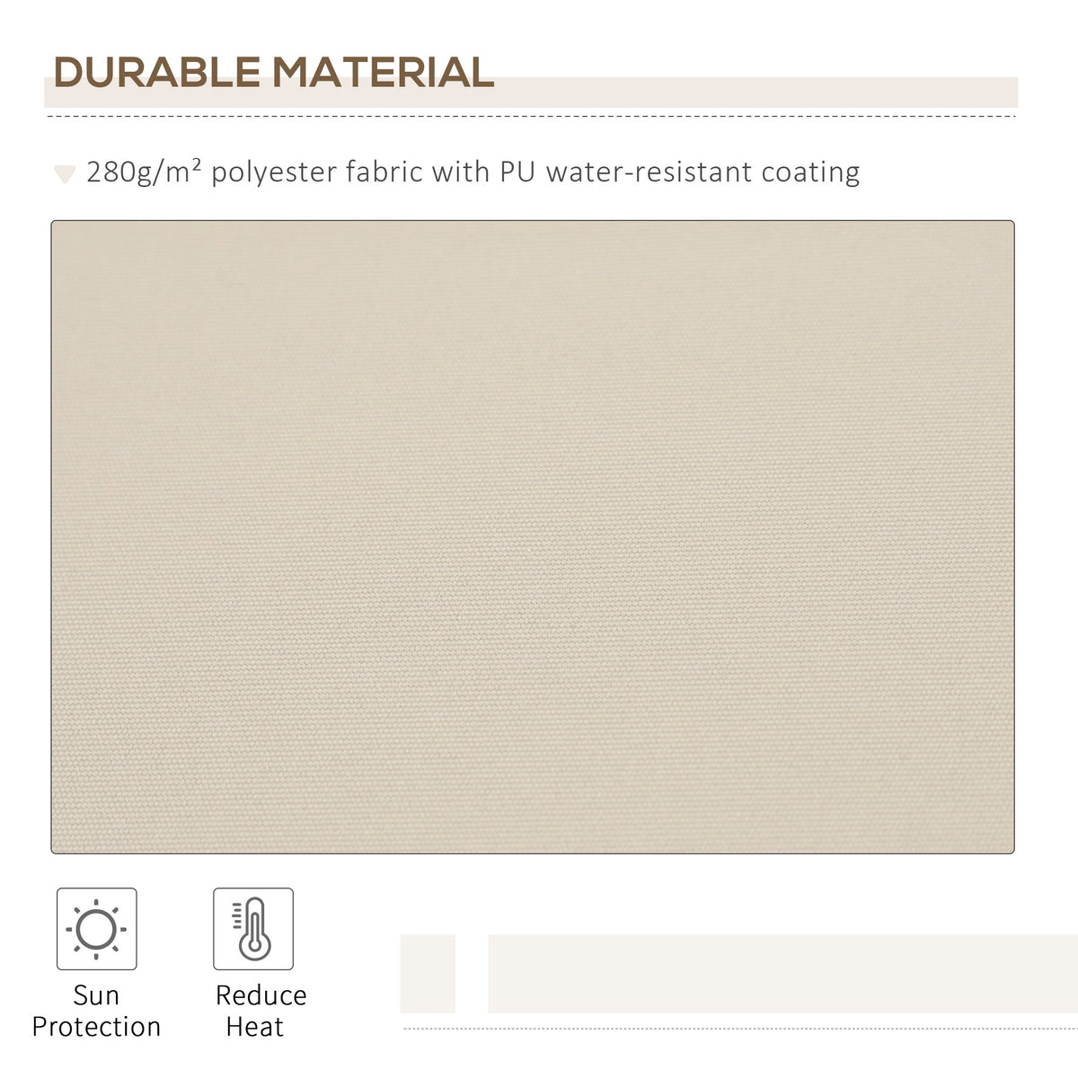 12' x 8' Retractable Awning with Manual Crank, Cream White — product view 6