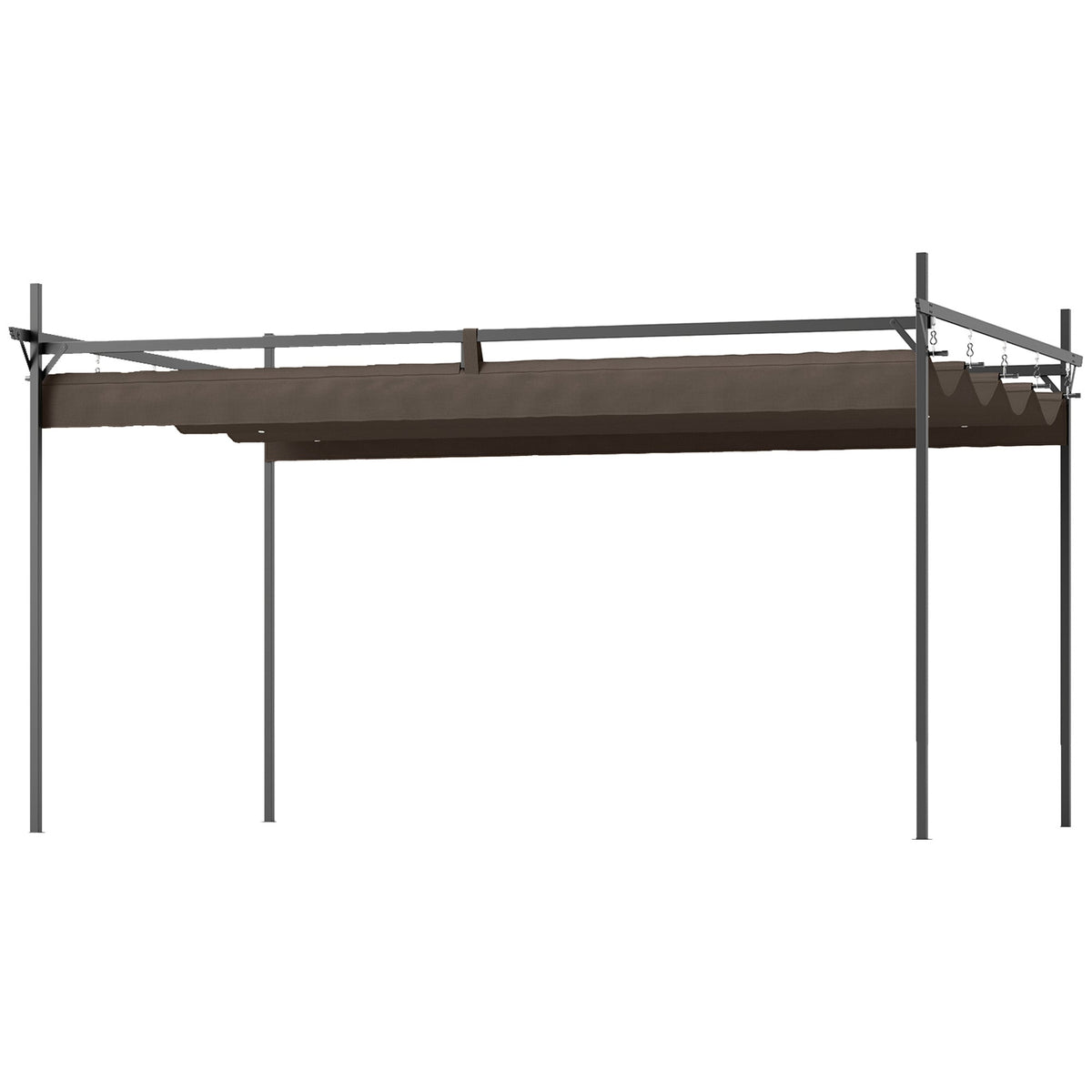 10' x 13' Retractable Pergola Canopy, Brown — product view 2