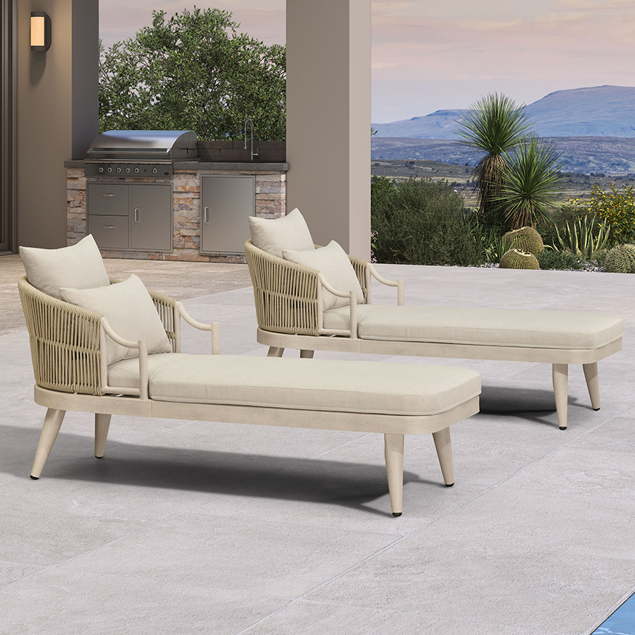 PURPLE LEAF Outdoor Lounge Chair, Patio Chaise Lounge with Cushioned Seat & Supportive Armrests, Ergonomic Aluminum Pool Lounge Chairs for Backyard Deck Poolside — product view 6