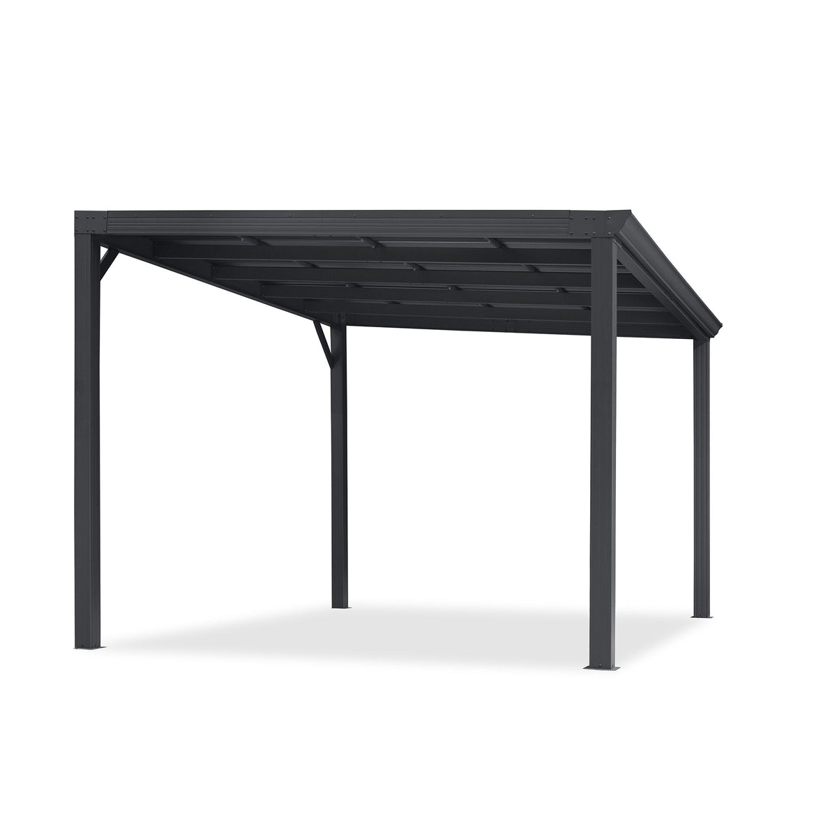 PURPLE LEAF Premium Wall-Mounted Lean to Gazebo with Galvanized Steel Roof for Outdoor Living — product view 6