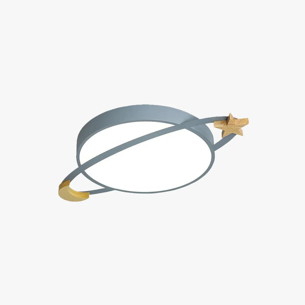 Arisha Modern Round Flush Mount Ceiling Light, Grey/White/Green — product view 4