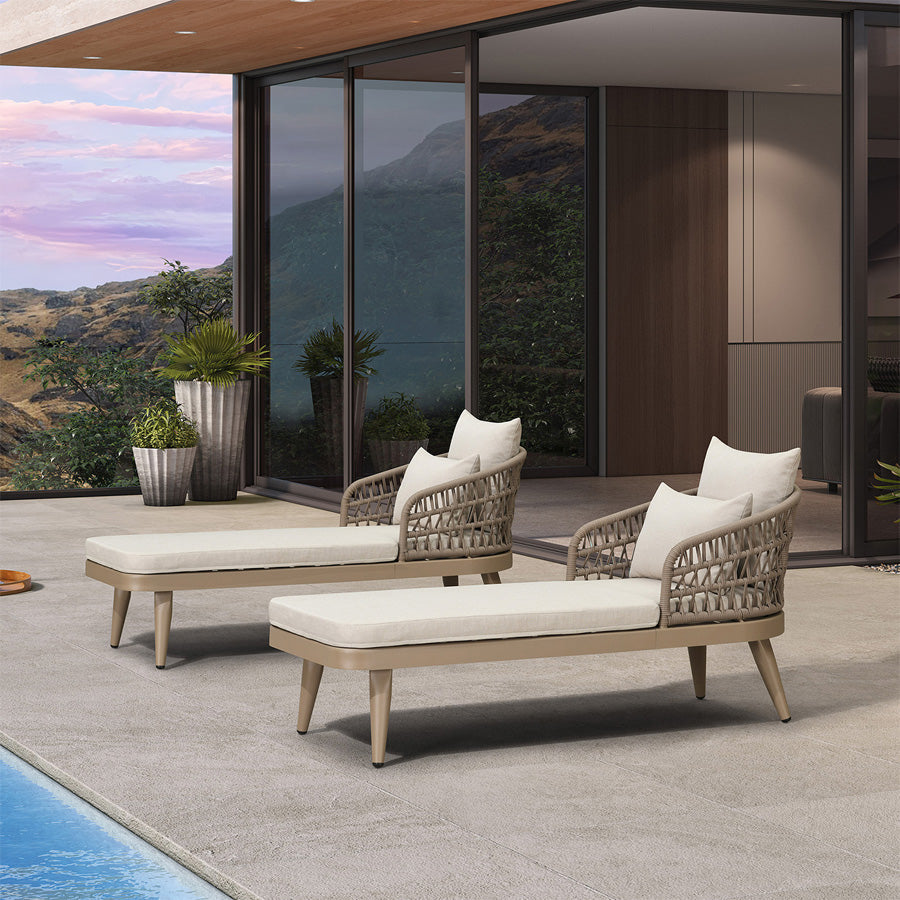 PURPLE LEAF Patio Chaise Lounge Chair Aluminum Pool Lounge Chairs for Outdoor with 2 Cushions for Deck, Pool, Lawn, Garden, Courtyard, Porch — product view 7