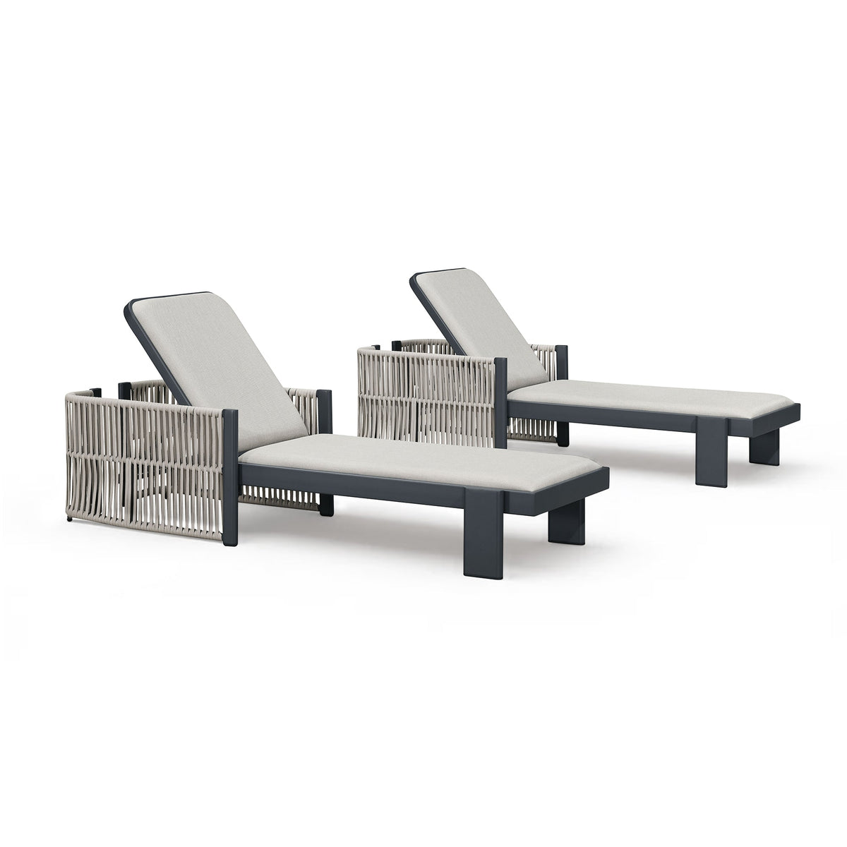 PURPLE LEAF Outdoor Chaise Lounge with Wraparound Armrests and Cushion Aluminum Reclining Tanning Pool Lounge Chairs for Patio Poolside Backyard — product view 1
