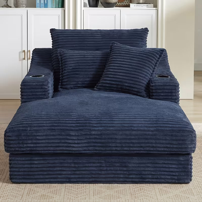 Sleeper Sofa | 68" Boneless Cloud Recliner Sofa Bed with Cup Holder — product view 2
