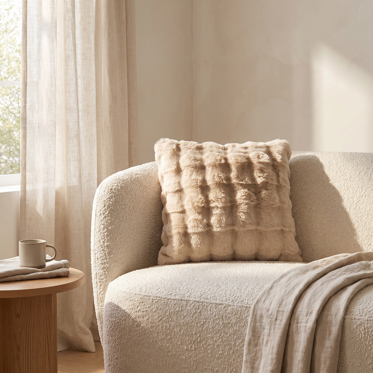 Rabbit Faux Fur Throw Blanket, Double-Lined — product view 5