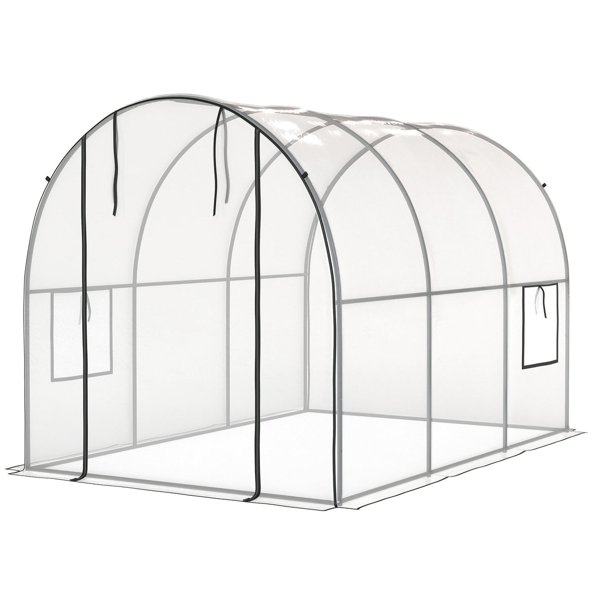3 x 2 x 2 m Polytunnel Greenhouse with Roll-up Door, Clear — product view 2