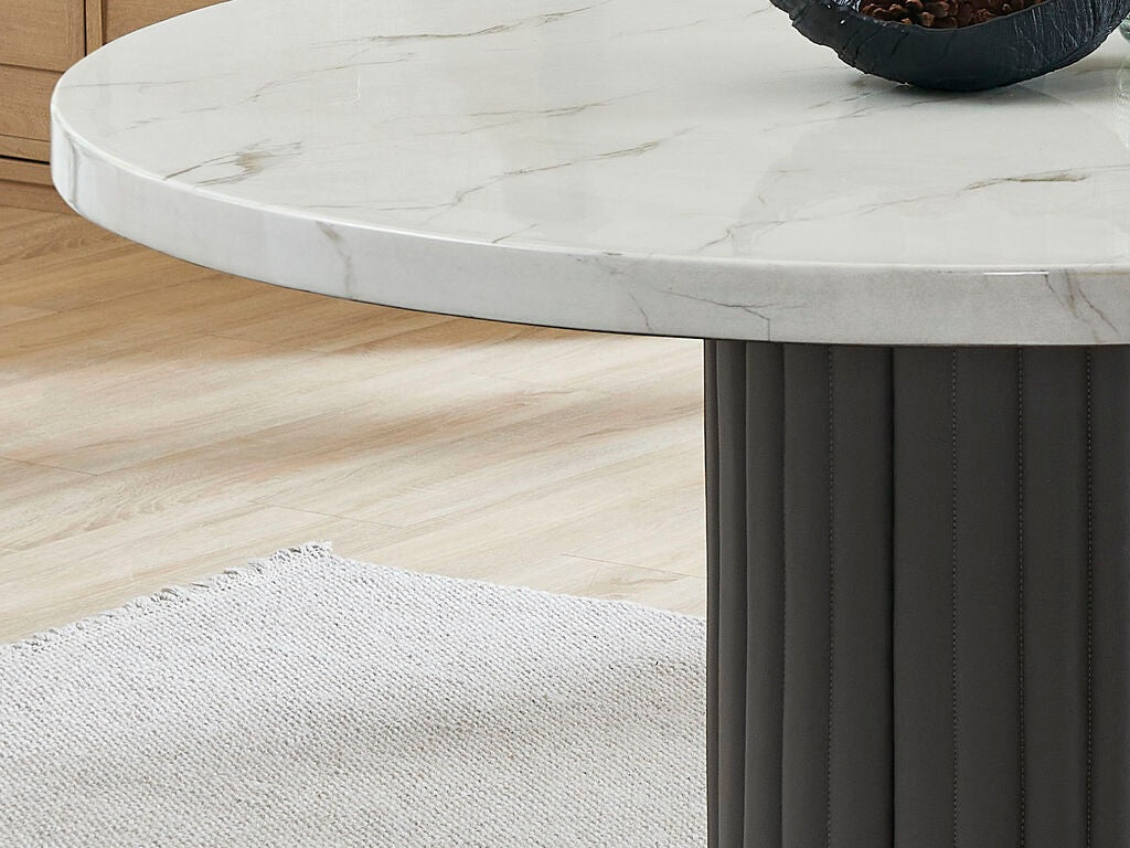 Valencia 5-Piece Grey Wood 54" Round Top Modern Dining Table Set – 30070-3-5PC — product view 3