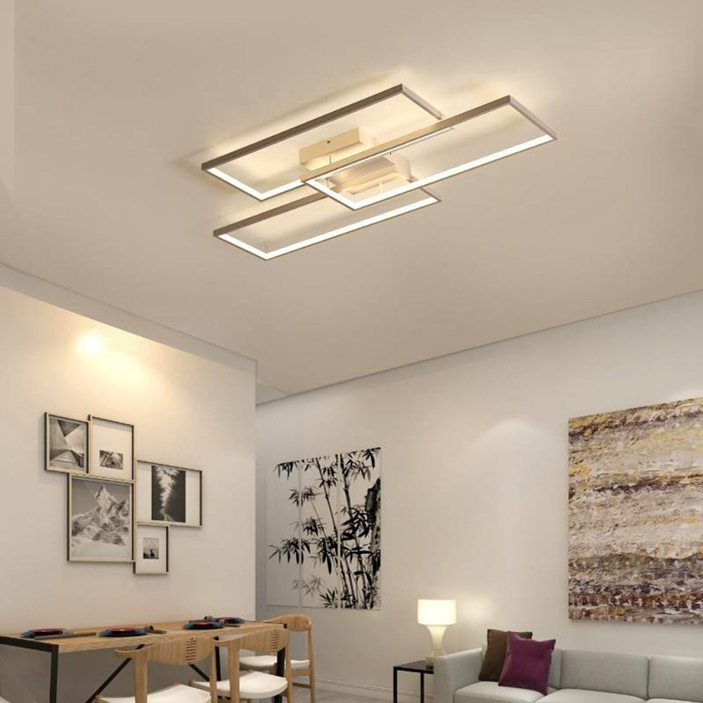 Arisha Rectangular Flush Mount Ceiling Light, 2 Colour — product view 7
