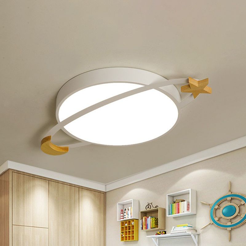 Arisha Modern Round Flush Mount Ceiling Light, Grey/White/Green — product view 1