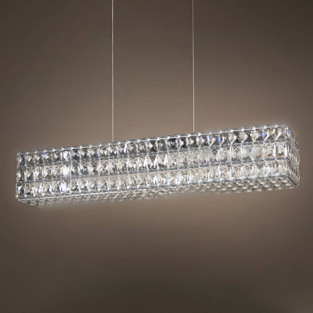 Kristy Rectangular Luxury Crystal Chandelier, 2 Colour — product view 1