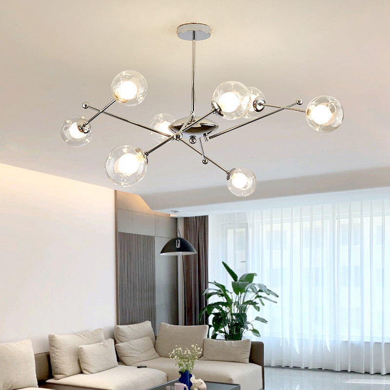 Valentina Modern LED Chandelier Chrome Glass Living Room/Bedroom — product view 6