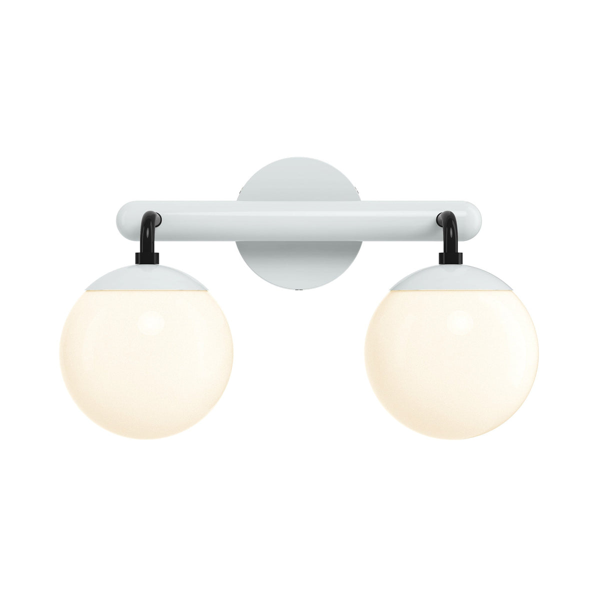 2-Light Globe Vanity Wall Sconce Frosted Opal Glass Bathroom Bedroom — product view 6