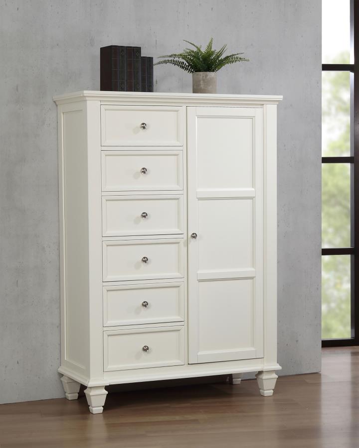 Coaster Sandy Beach Buttermilk 8-Drawer Tall Door Chest – 201308 — product view 1