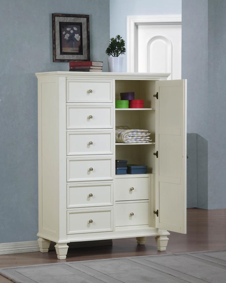 Coaster Sandy Beach Buttermilk 8-Drawer Tall Door Chest – 201308 — product view 2
