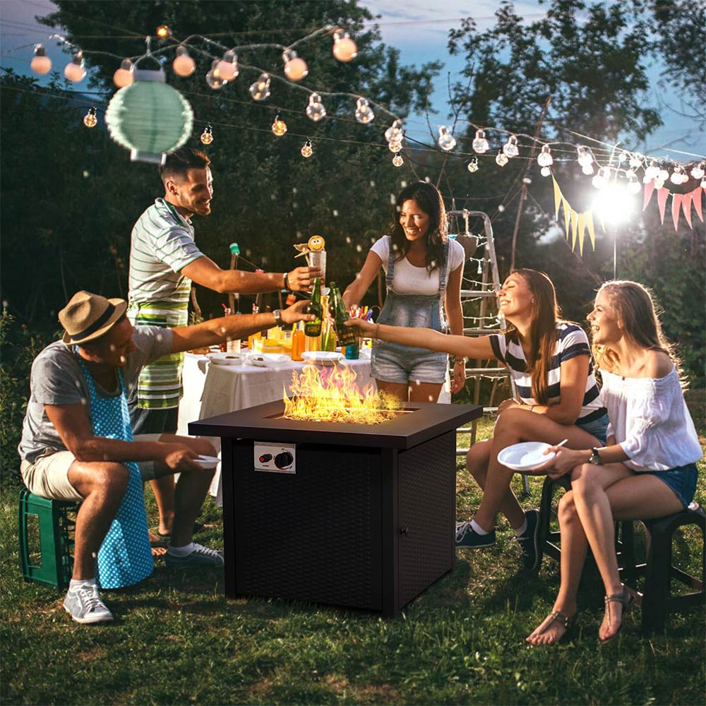LOUNGE YARD 28" 30" 32" Square Outdoor Patio Propane Fire Pit Table — product view 7