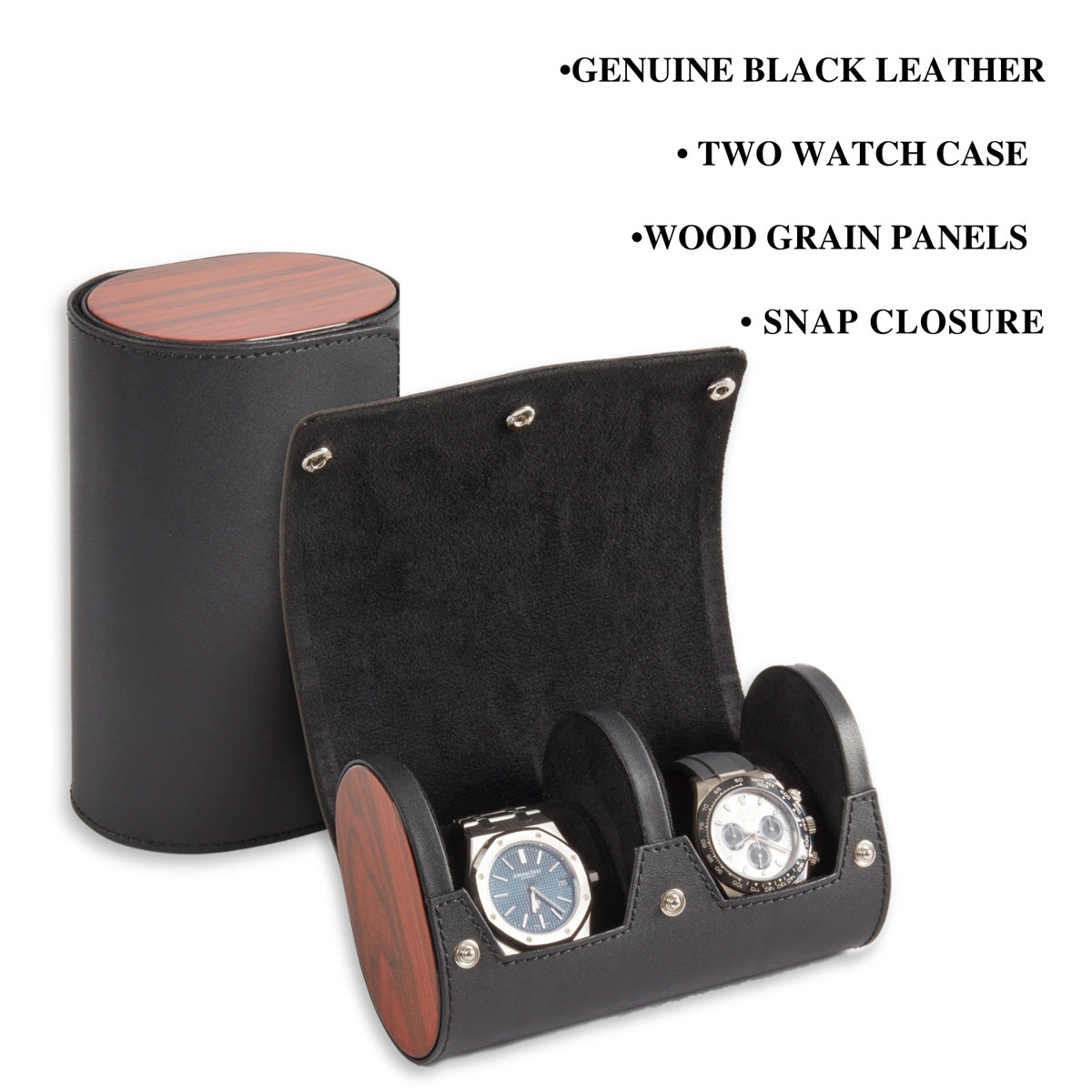 Two Watch Leather Travel Case — product view 5
