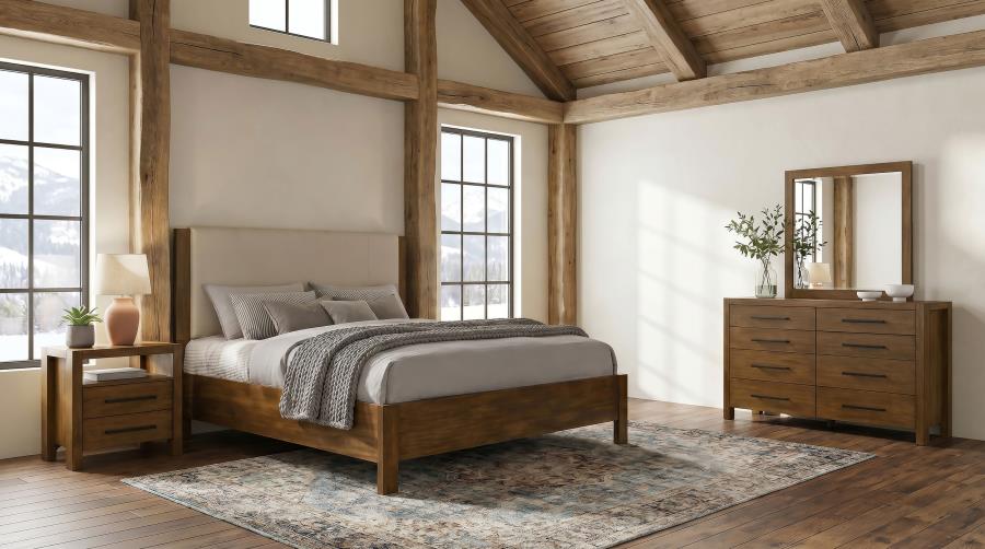 Coaster Adderly 4 pc Warm Golden Brown Wood Queen Bedroom Set – 215851Q-S4 — product view 1