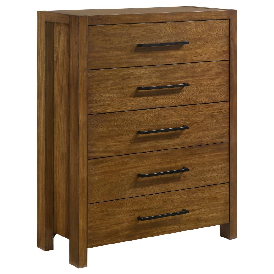 Adderley 5-Drawer Bedroom Chest of Drawers Warm Brown – 215855 — product view 2