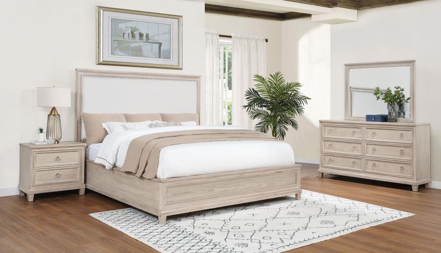 Pembroke Washed Oak Finish Wood 4-Piece Queen Bedroom Set – 215921Q-S4 — product view 1
