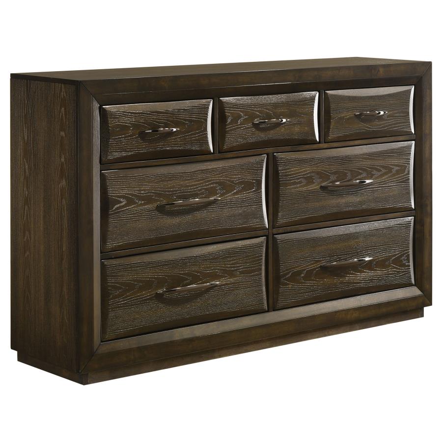 Atlas 7-Drawer Bedroom Dresser Cabinet Dark Oak – 215973 — product view 2