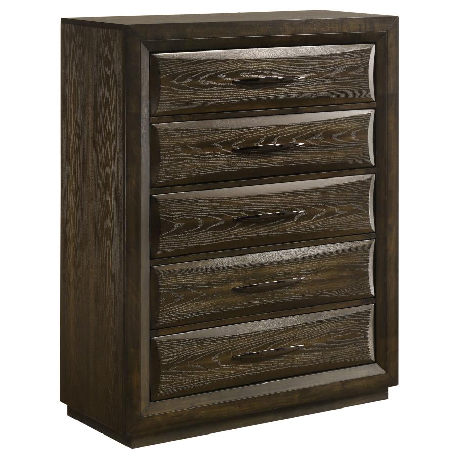 Atlas 5-Drawer Bedroom Chest of Drawers Dark Oak – 215975 — product view 2