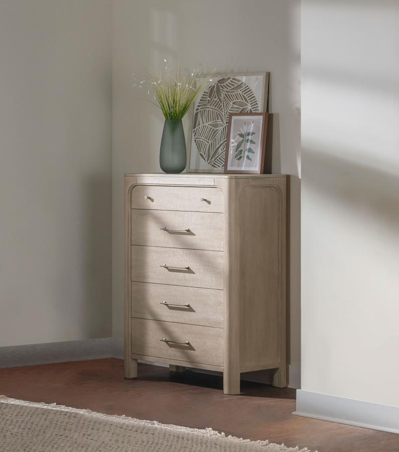 Solano 5-Drawer Bedroom Tall Chest Weathered Mango – 222525 — product view 1