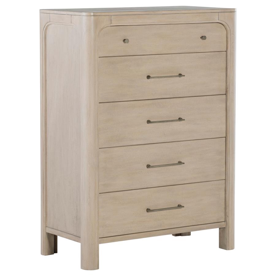 Solano 5-Drawer Bedroom Tall Chest Weathered Mango – 222525 — product view 2