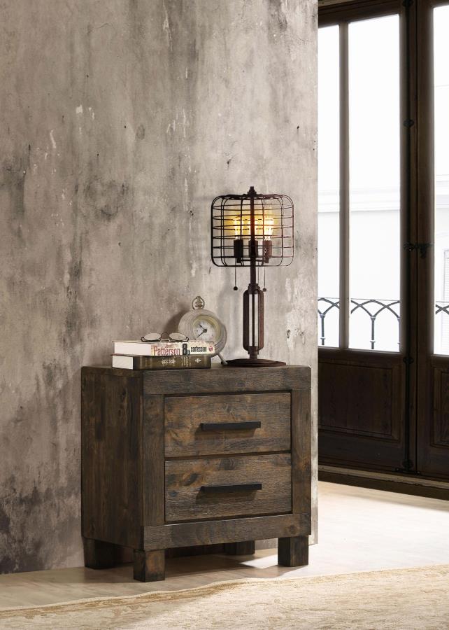 Woodmont Rustic Golden Brown 2-Drawer Nightstand – 222632 — product view 1