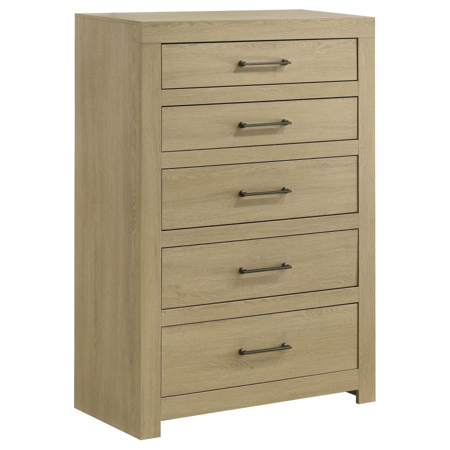 Hendricks 5-Drawer Bedroom Chest of Drawers Light Oak – 222655 — product view 4