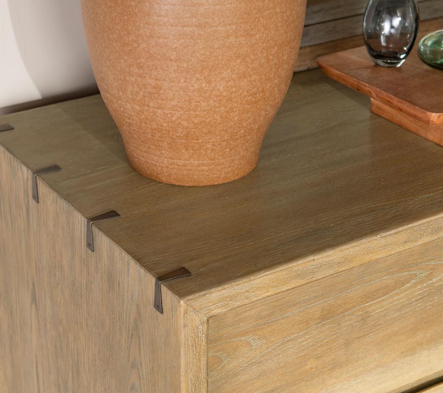 Stillwater Weathered Oak Finish Wood 9-Drawer Live-Edge Dresser – 222803 — product view 4
