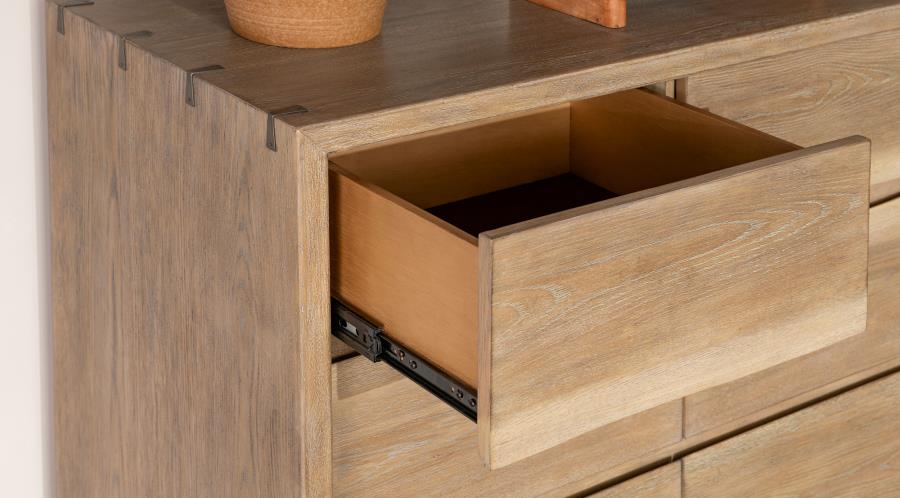 Stillwater Weathered Oak Finish Wood 9-Drawer Live-Edge Dresser – 222803 — product view 5