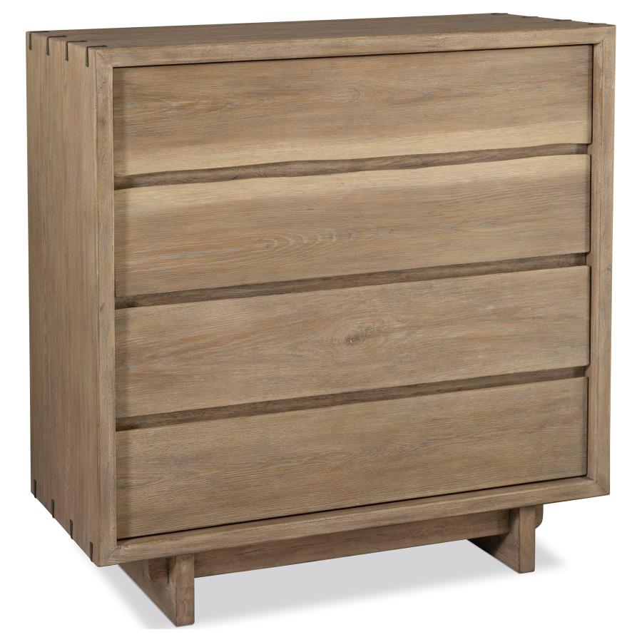Stillwater Weathered Oak Finish Wood 4-Drawer Live-Edge Chest – 222805 — product view 2