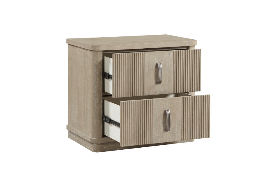 Ribbon Light Brown Oak Queen Bedroom Set with LED Accent Lighting – 2500-4PC — product view 5