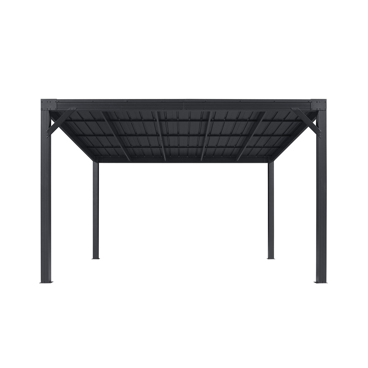 PURPLE LEAF Premium Wall-Mounted Lean to Gazebo with Galvanized Steel Roof for Outdoor Living — product view 5