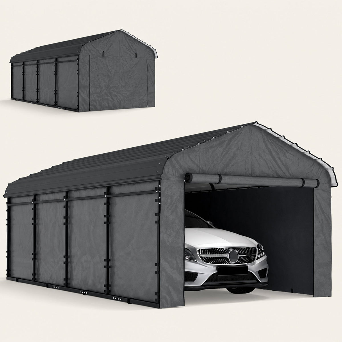 Onward 12' x 20' Heavy Duty Metal Carport with Galvanized Roof & Removable Sidewalls — product view 1
