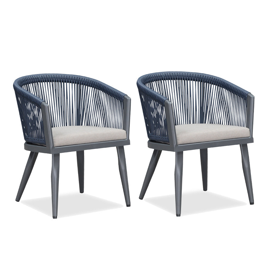 PURPLE LEAF Patio Dining Chairs Set of 2 Aluminum Frame Rattan Dining Chairs with Comfortable Cushions for Deck Garden — product view 2