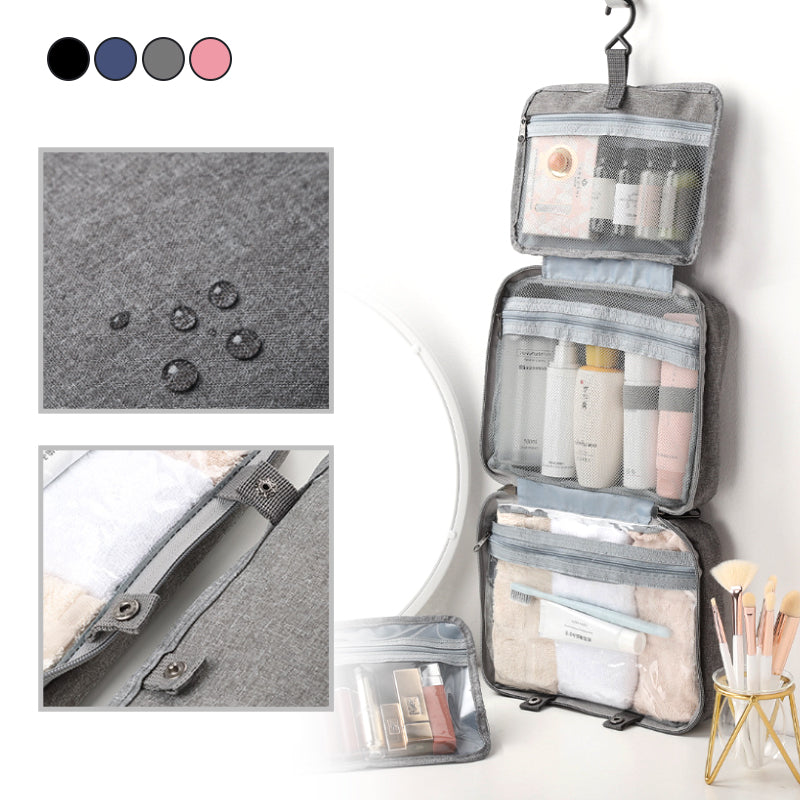 LoungeYard | Travelique Travel Cosmetic Organizer | Compact & Water-Repellent | With 4 Compartments & 360° Hook | For Women & Men — product view 3