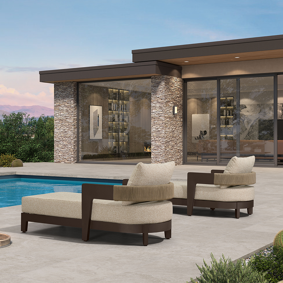 PURPLE LEAF Outdoor daybed Wider Chaise Lounge with Cushion and Pillow — product view 4