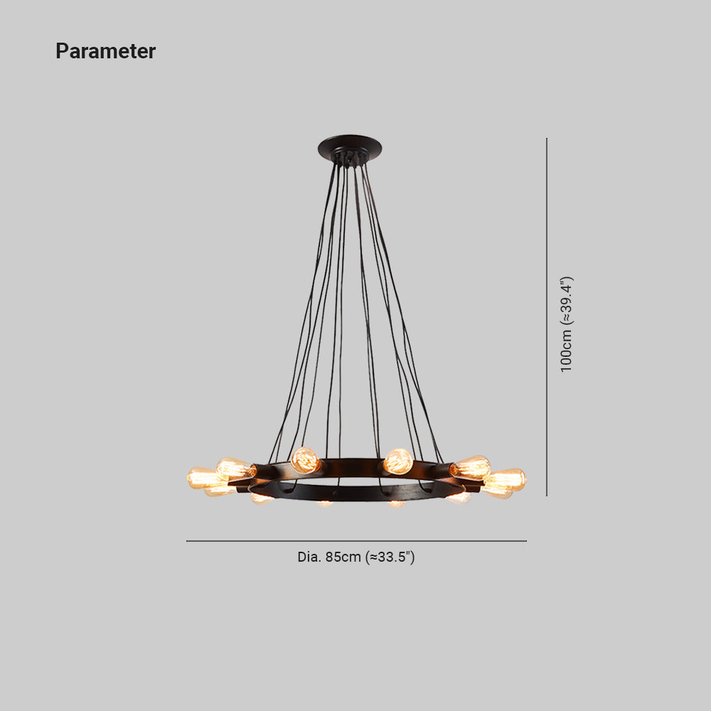 Silva Vintage LED Chandelier Brown Metal Living Room/Bar — product view 4