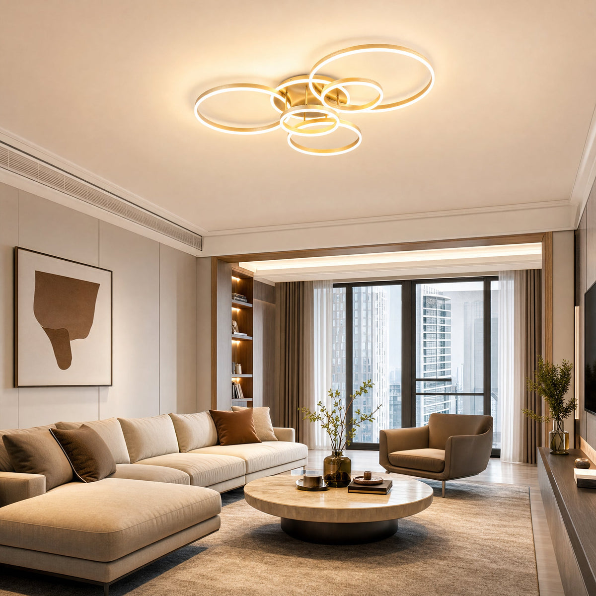 WOMO Circular LED Flush Mount Ceiling Light-WM1032 — product view 6