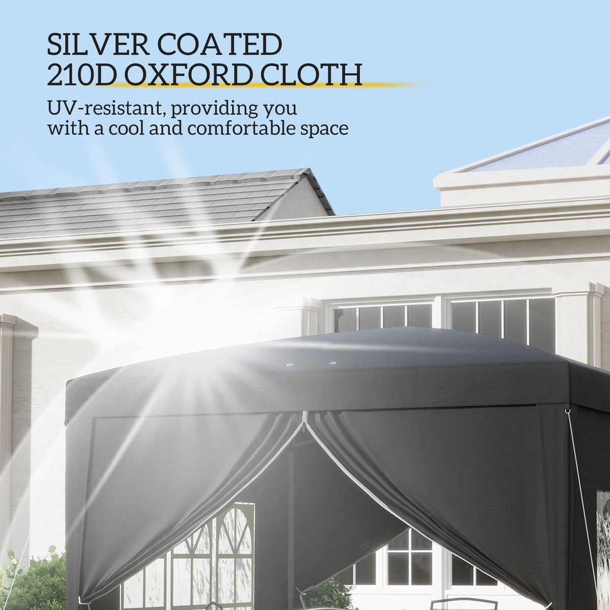 10' x 10' Pop-Up Party Tent Canopy with Carrying Bag for Outdoor Events, Black — product view 7
