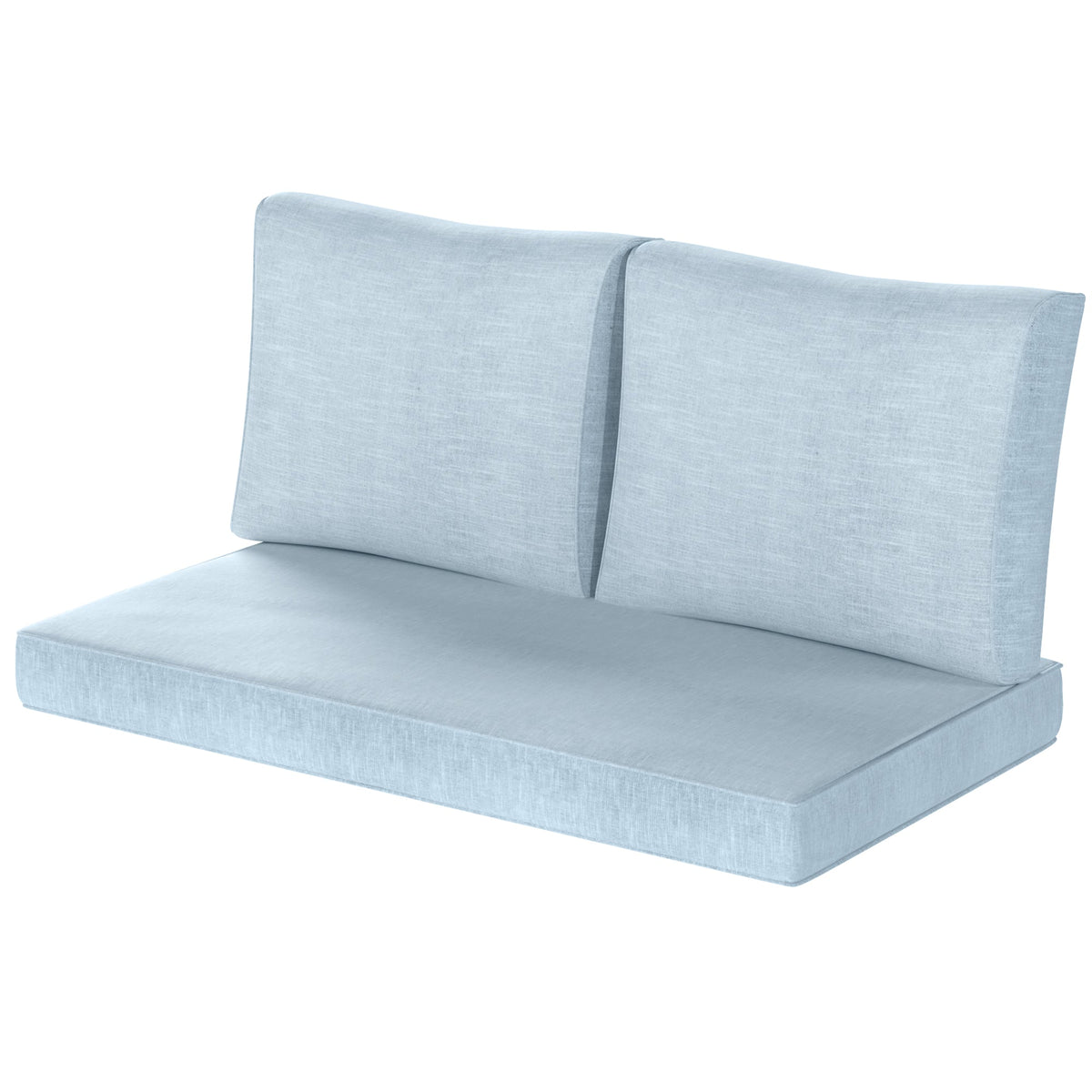 2 Seater Outdoor Seat Cushions with Backrest, Light Blue — product view 2