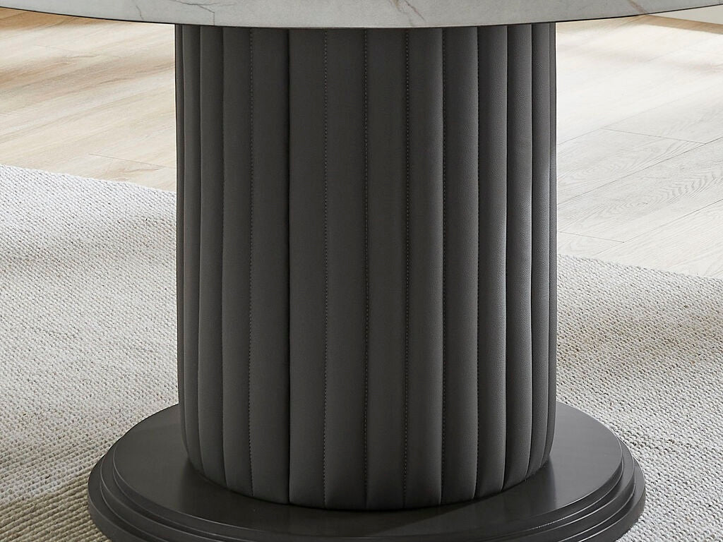 Valencia 5-Piece Grey Wood 54" Round Top Modern Dining Table Set – 30070-3-5PC — product view 4
