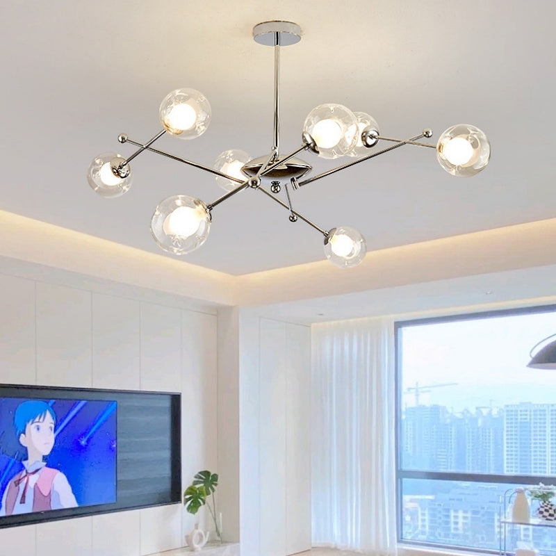 Valentina Modern LED Chandelier Chrome Glass Living Room/Bedroom — product view 3
